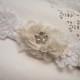 Wedding Sash; Bridal Sash; White Satin Belt; Lace; Rhinestone; Bridal Belt; Bridesmade Sash; Handmade SF004