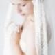 Wedding Veil, Juliet cap, Bridal Veil, Chapel length, lace veil, Crystal Beaded Veil - Style 422