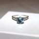 1.50 Aquamarine Engagement Ring,Aqua Jewelry,Wedding Anniversary Gift ,Estate 1940's Gift,August Birthday Gift