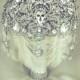 Very Vintage Wedding Gatsby Brooch Bouquet. Deposit on Feather Diamond  Draping Jeweled Crystal Broach Bouquet