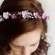 purple floral crown, bridal circlet, floral circlet, purple flower crown, flower girl hairpiece, purple wedding, bridal hairpiece, lilac