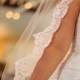 Chapel Length Alencon Lace Wedding Veil - 90" - Marie