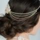 Rose Gold Hair Chain, Bridal Hair Chain Bohemian Hair Chain, Crystal Headpiece, Bridal Accessory, Gold Hair Chain, Chain Accessory, ARABELLA