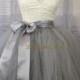 Silver Tulle Skirt In Knee Tea and Full Length Wedding Skirt Sewn Tutu Grey Bachelorette Party Engagement Photo Prop Bridesmaids Baby Bump