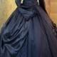 Black High Collar Long Sleeves Gothic Victorian Ball Gowns