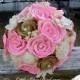 Pink and gold sola bridal bouquet, wedding bouquet, rustic bouquet, sola flower bouquet, keepsake bouquet, rustic wedding bouquet