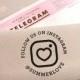 Custom Social Media Rubber Stamp with a heart and the new Instagram Icon for your business or personal feed, Self Inking option