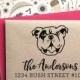 Custom Address Stamp - with English Bulldog - Return Address Stamp, holiday gift , housewarming and weddings, birthday