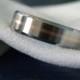 Mens Ring or Wedding Band, Titanium Rose Gold Inlay Ring, Beveled Edges