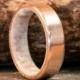 Mens Wedding Band 10K Gold Antler Lined Ring - Staghead Designs
