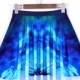 Gifts Best Selling Womens Fan Series With Digital Printing Blue Nebula Pleated Skirts Skt1111