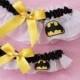 set Batman handmade bridal garters - wedding party garter set