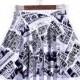 White Digital Printing Hot Selling Newspaper Pleated Skirts Skt1109