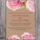 DIY Rustic Wedding Invitation Template Editable Word File Download Printable Pink Invitation Boho Wedding Invitation Peonies Invitation
