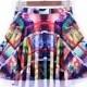 Digital Printing Plaid Pleated Skirt Skt1100