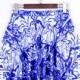White Hot Fig Pleated Digital Print Skirt Skt1095