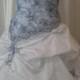 White and blue "fairytale" ballgown/wedding dress