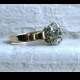 Antique 14K  Gold Diamond Cluster Engagement Ring - 1.05ct.