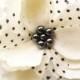 flower hair clip, magnolia pin, wedding hair accesories, bridesmaid hair clip, polka dot  Magnolia