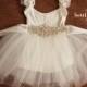 White Tulle Flower Girl Dress, Flower Girl Dress, Tulle Girl Dress, Rustic Girl Dress, Tutu Girl Dress, White Tulle dress Rhinestone sash