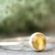 The Sun - Simple silver solitaire ring with golden citrine faceted gemstone