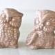 2 Cute Owls Wedding cake Topper in Pink - Owl Couple Figurine - Owl Home decor - Mr and Mrs Owl Cake Topper - Owl Decoration