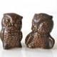 2 Cute Owls Wedding cake Topper in Brown - Owl Couple Figurine - Owl Home decor - Mr and Mrs Owl Cake Topper - Owl Decoration