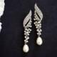 Swarovski pearl  Bridal earrings, wedding jewelry, pearl jewelry, wedding earrings, crystal and pearl earrings