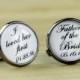 A Pair of Custom Cuff Links, Personalized father of the bride wedding date cufflinks, Wedding cuff links-011