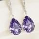 Purple Earrings - Tanzanite Swarovski Teardrop Earrings - Silver Purple Bridesmaid Earrings - Swarovski Crystal Bridesmaid Jewelry - Wedding