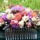 Dried flower hair comb made and shades of Rose and lavender. For your wedding or special occasion.