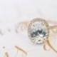 Oval Aquamarine Diamond, Halo Engagement Ring, Aquamarine, Diamond, Rose Gold, Halo Diamond