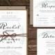 Rustic BoHo Wedding Invitation Suite - Wedding Invitation Set, RSVP, Detail - QUICK DELIVERY - Organic, Olive Leaves, Set of 10