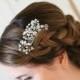 Swarovski bridal comb, beaded wedding comb, Gypsophila hair comb, swarovski beaded hair comb, bohemian flower hair comb, bridal hairpiece