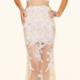 Ruched Sheath White High-neck Two-piece Appliques Tulle Floor Length Sleeveless