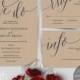 We Do Wedding Invitation Instant Download Printable Template, Kraft Wedding Invitation Set in PDF with rustic typography theme (y0137)