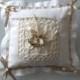 Hand-embroidered Linen Wedding Ring Pillow