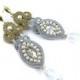 WEDDING jewelry BRIDAL soutache EARRINGS clip on clip back orecchini di matrimonio Hochzeit Ohrringe pendientes de la boda