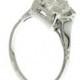Art Deco Diamond Engagement Ring - Platinum high domed diamond European cut 1.8ct certified square setting Fine wedding ring