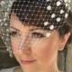 Blossom birdcage veil - floral birdcage veil - lace bridal headpiece - wedding hair accessory