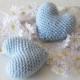 Amigurumi Crochet Light Blue Heart (Set of 2) - Cake topper - Wedding table decor - Birthday party decoration