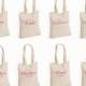 Printed Pink Wedding Party Bridal Tote Bags, Bridesmaid, Favour Hen Party Gift Bags