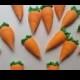 Royal icing carrots -- carrot cake  -- Handmade cake decorations cupcake toppers (12 pieces)