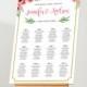 Wedding Seating Chart, Editable Seating Plan, Instant Download, DIY Floral Wedding Printable, Gold Glitter Border, Editable PDF Template