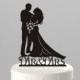 Wedding Cake Topper Silhouette Bride and Groom, Acrylic Cake Topper [CT9a]