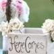 Shabby Chic Flower Girl Basket Rustic Wedding Decor (Item MHD20097)