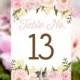 Pink Floral Table Numbers - Rustic Wedding Table Numbers - 5x7 Wedding Table Signs - Table Numbers - DIY - Instant Download