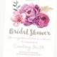 Bridal Shower Invitation Printable. Floral Bridal Shower. Modern watercolor bridal shower invite. Digital File. Hens night