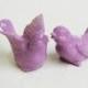 Customize Your Color - Ceramic Love Bird Cake Topper Wedding Keepsake Figurines Shown in Lavender - Made to Order