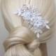 Bridal Hair Accessories, Wedding Head Piece, Ivory Lace, Pearl, Rhinestone, Comb